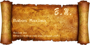 Babos Maxima névjegykártya